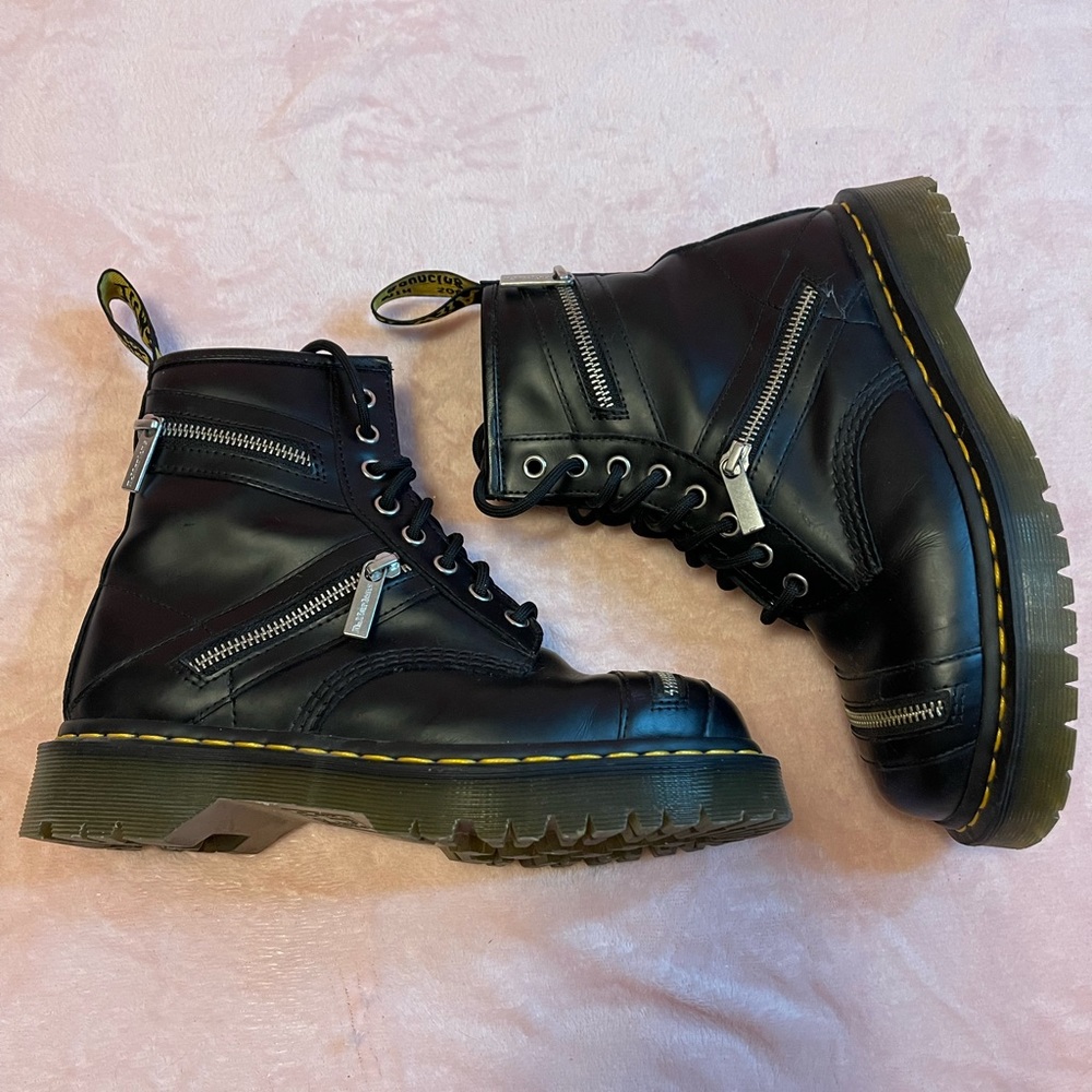 Size 8 Dr. Martens 1460 Bex Leather Zippers Boots